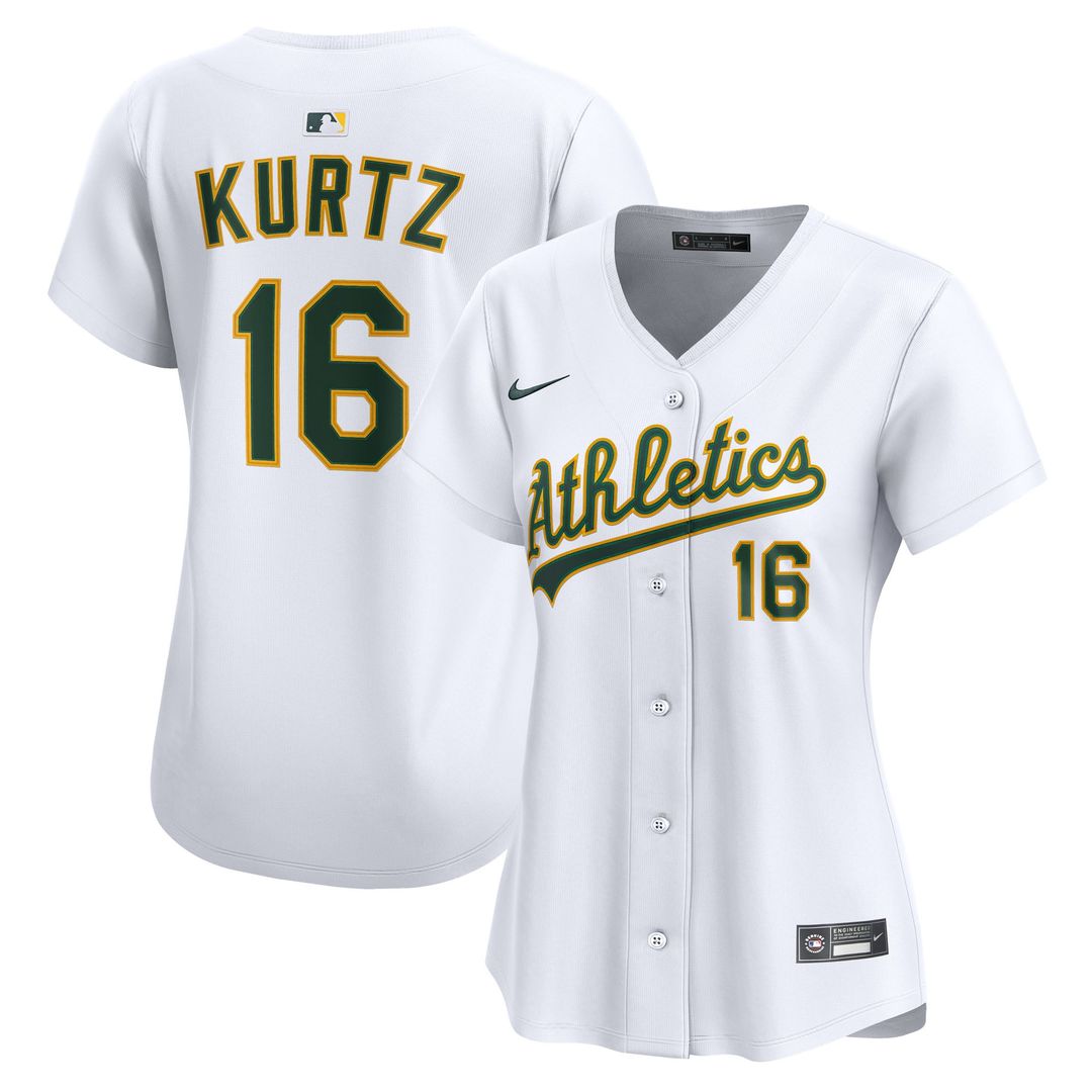 Nick Kurtz Athletics Women's Home Limited Player Jersey - White