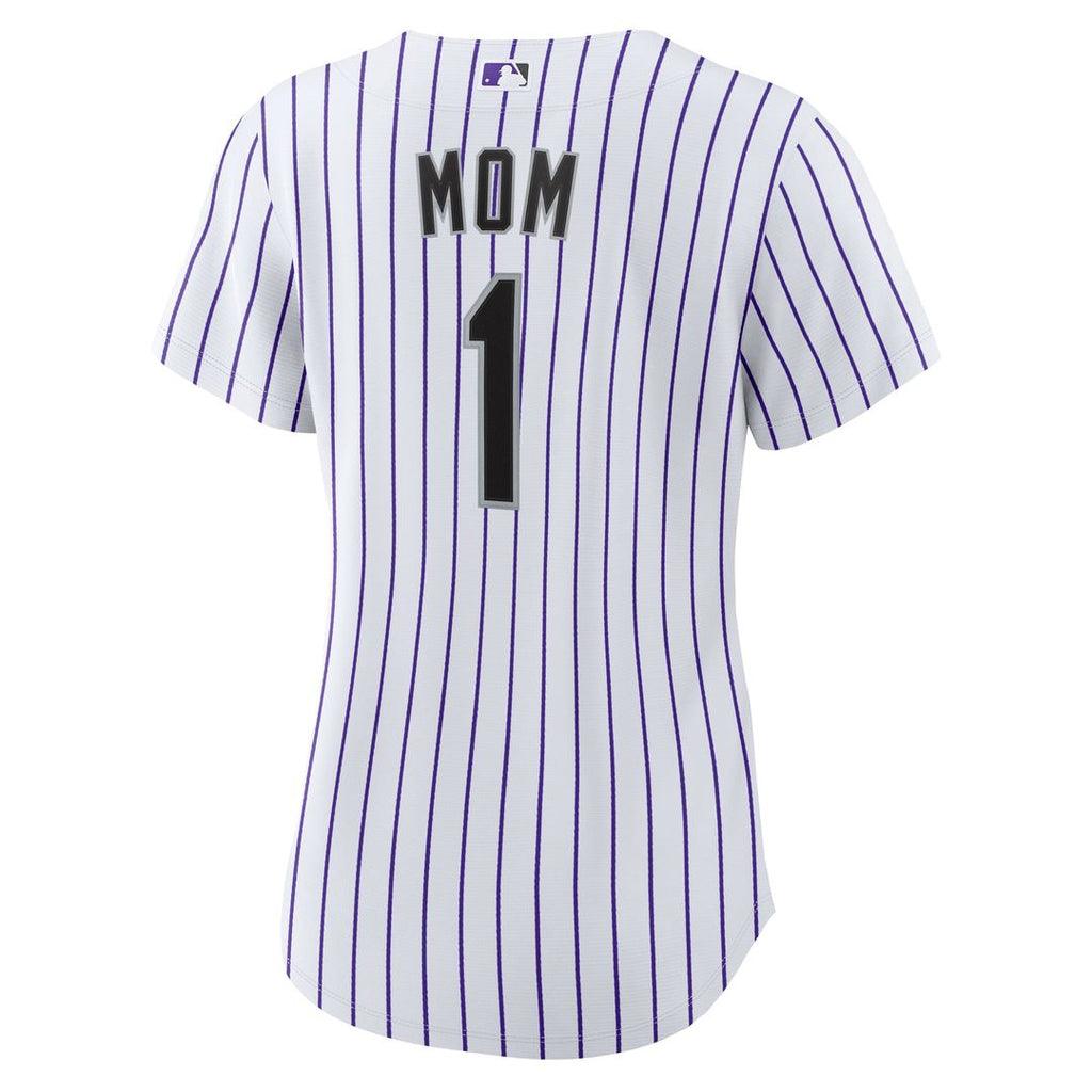 Colorado Rockies Women's #1 Mom Home Replica Jersey - White