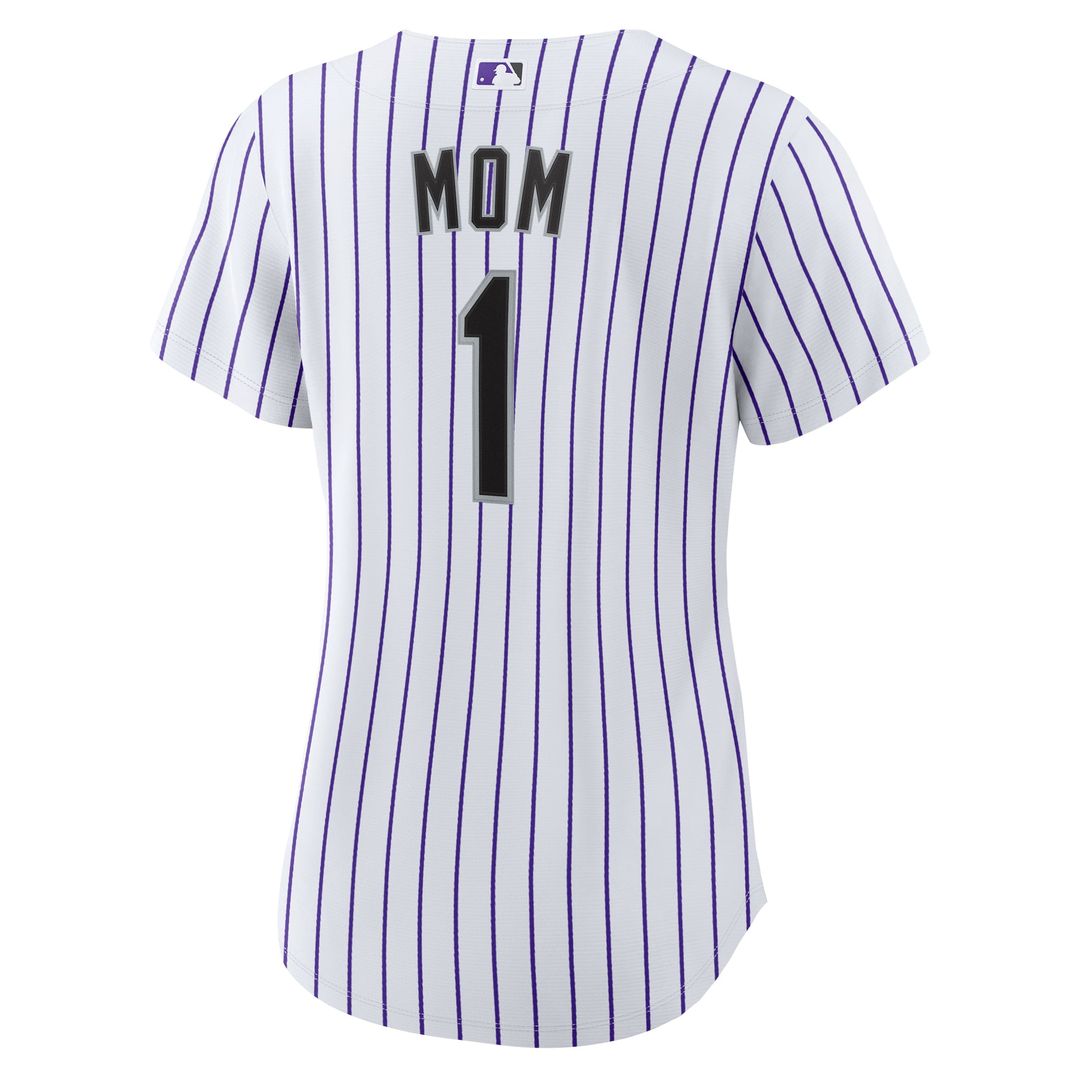 Colorado Rockies Women's #1 Mom Home Replica Jersey - White
