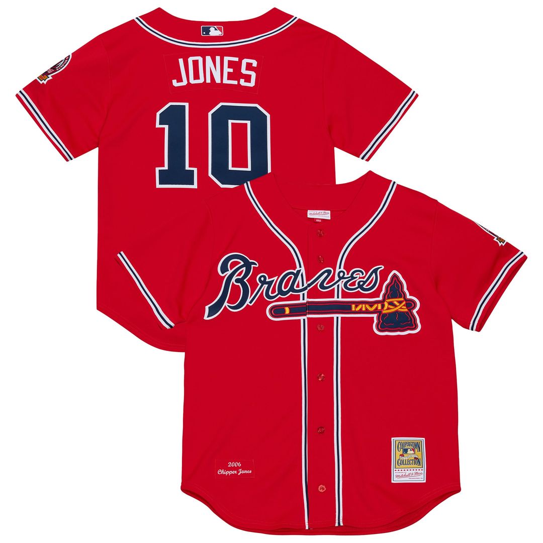 Chipper Jones Atlanta Braves 2006 Cooperstown Collection Authentic Jersey - Red