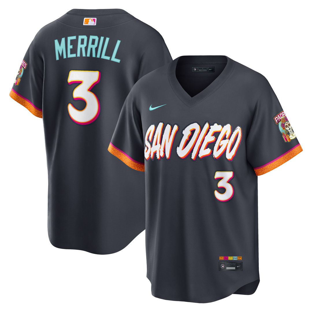 Jackson Merrill San Diego Padres 2026 City Connect Stadium Jersey - Obsidian