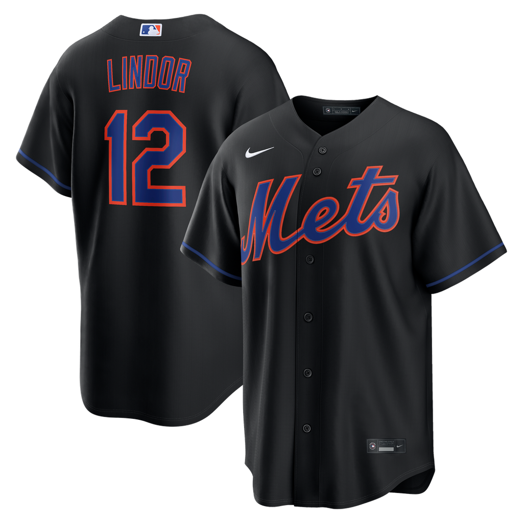 Francisco Lindor New York Mets Alternate Replica Jersey - Black