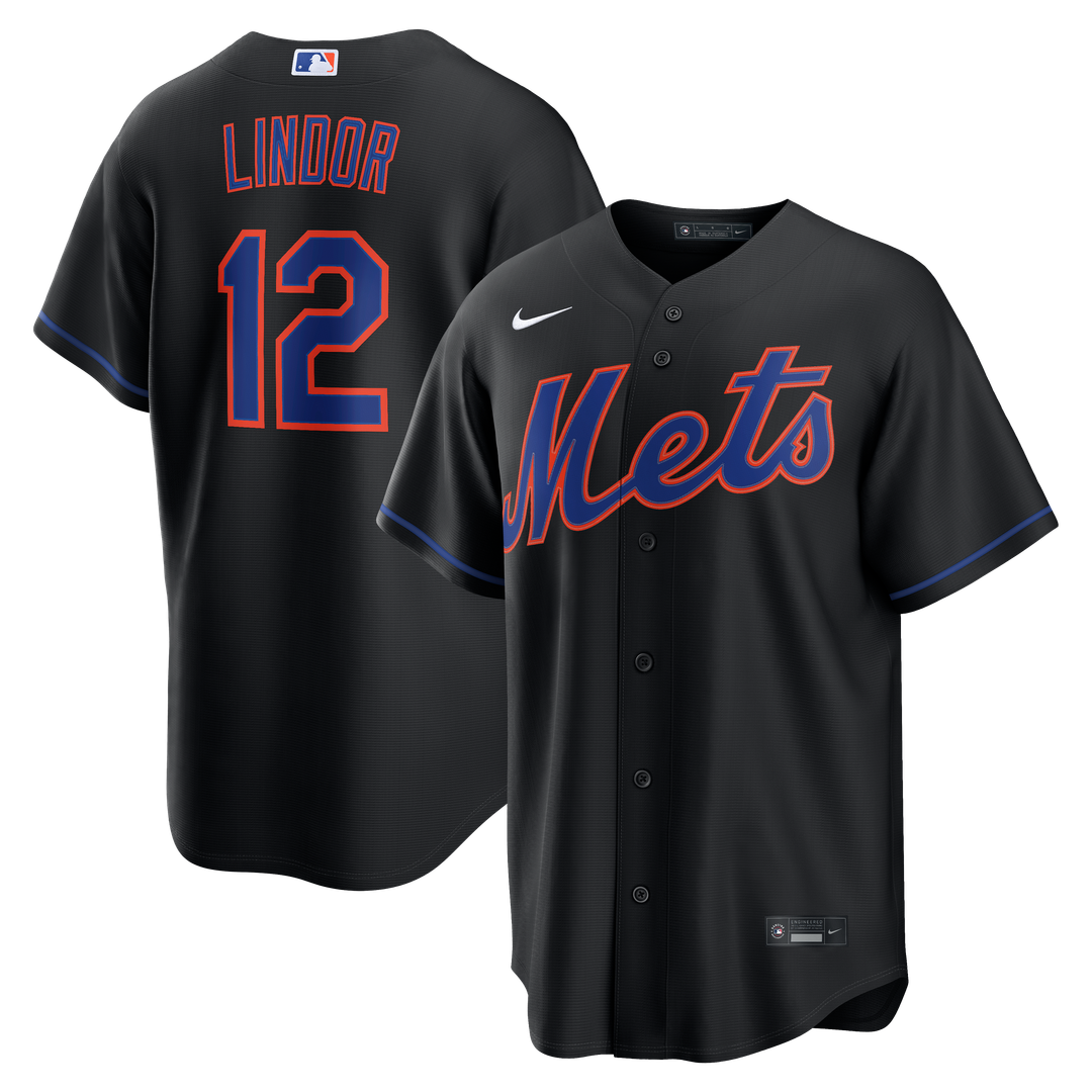 Francisco Lindor New York Mets Alternate Replica Jersey - Black