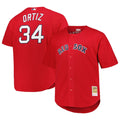 David Ortiz Boston Red Sox Big & Tall Cooperstown Mesh Batting Practice Jersey - Red