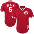 Johnny Bench Cincinnati Reds Youth Cooperstown Collection Mesh Batting Practice Jersey - Red