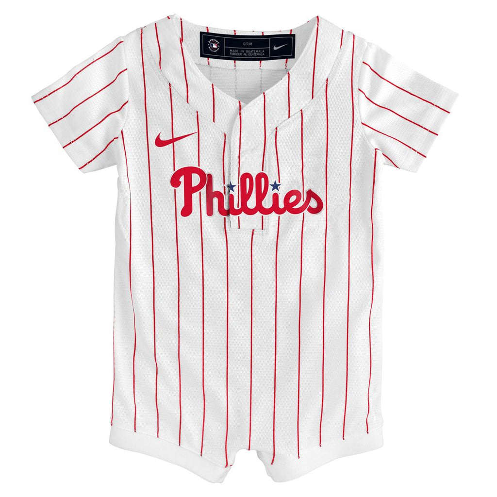 Philadelphia Phillies Newborn Home Replica Romper Jersey - White
