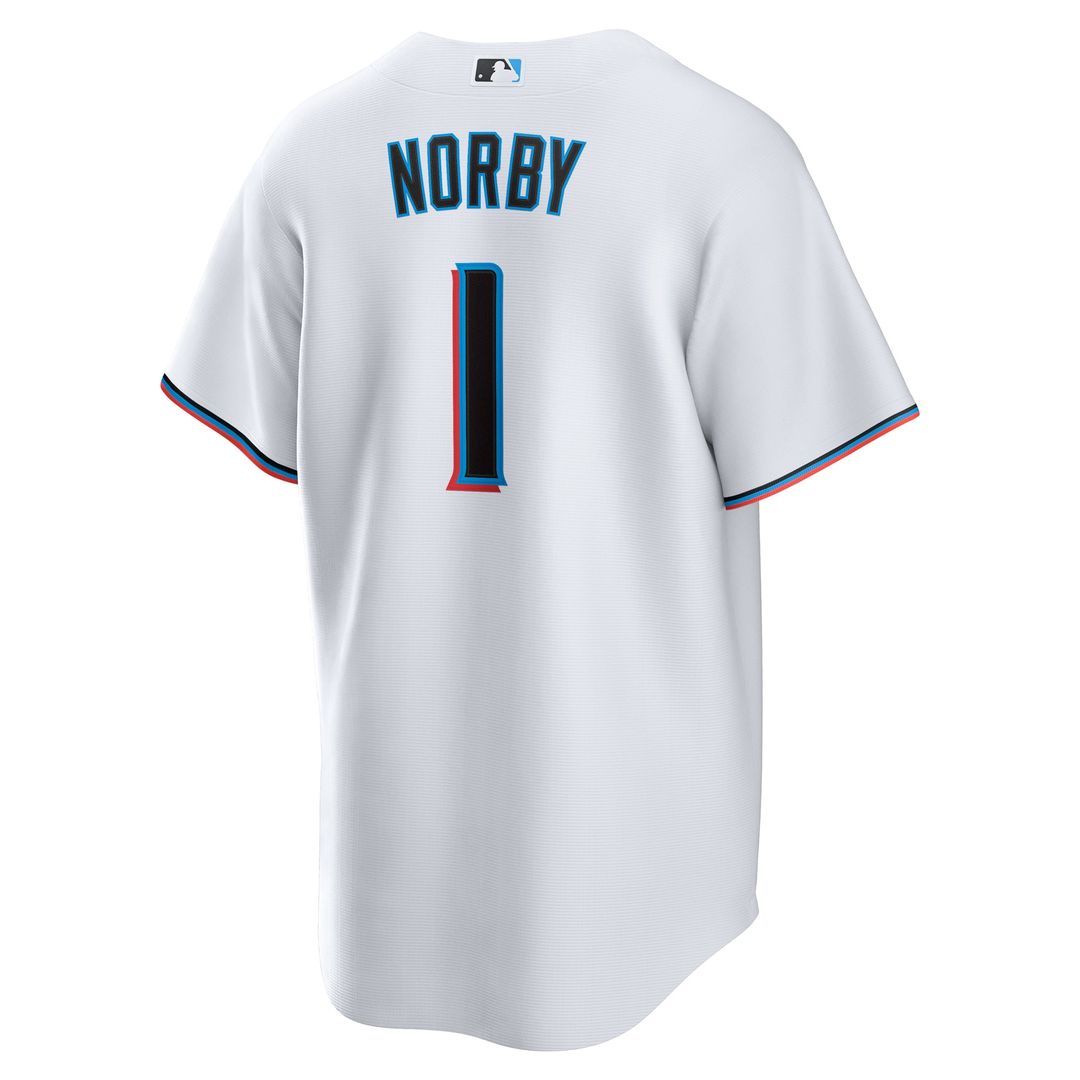 Connor Norby Miami Marlins Home Replica Jersey - White
