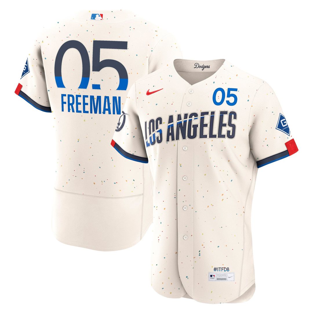 Freddie Freeman Los Angeles Dodgers City Connect Authentic Sponsor Patch Jersey - Cream