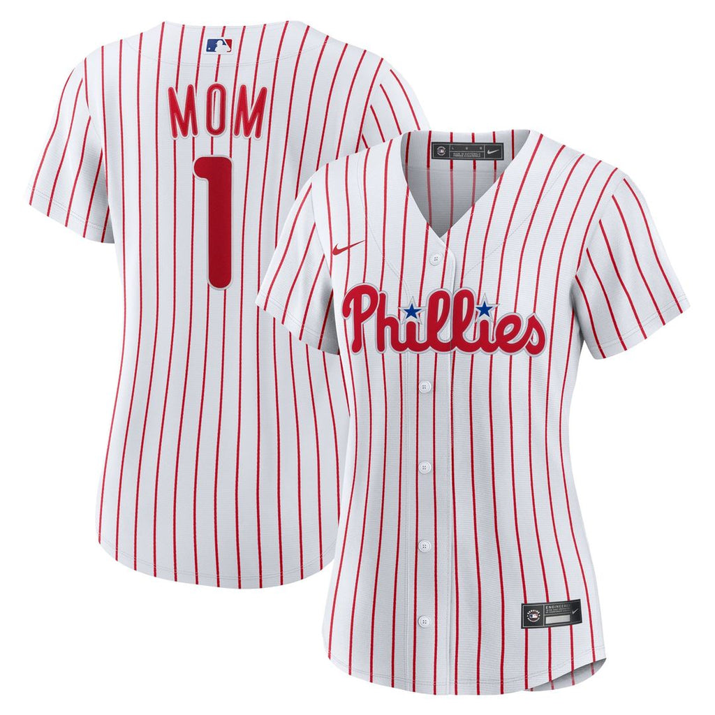 Philadelphia Phillies Women's #1 Mom Home Replica Jersey - White