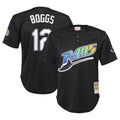 Wade Boggs Tampa Bay Rays Youth Cooperstown Collection Mesh Batting Practice Jersey - Black