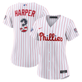 2026 All - Star Edition Stars & Stripes Women's Philadelphia Phillies Bryce Harper White Stadium Jersey