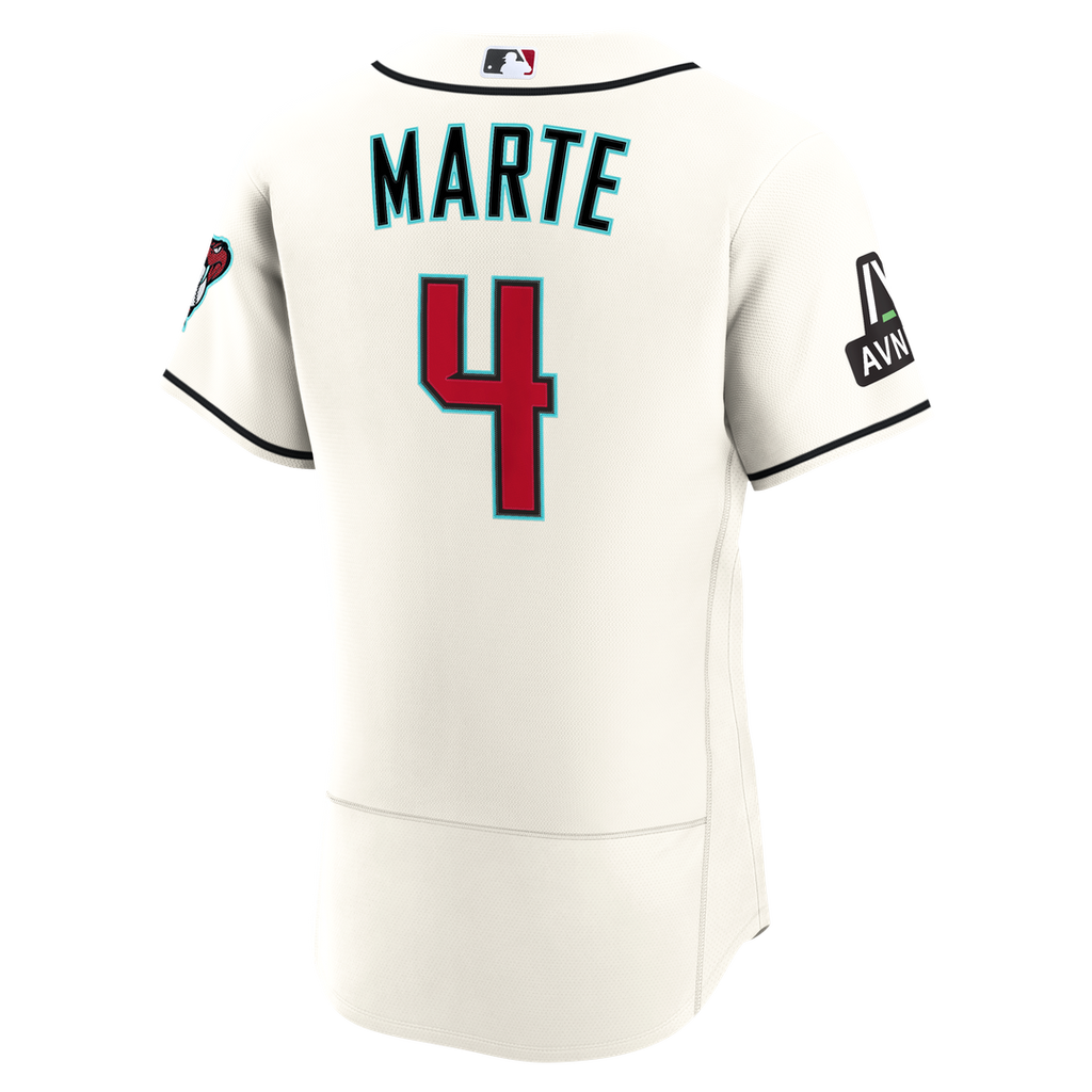 Ketel Marte Arizona Diamondbacks Home Authentic Sponsor Patch Jersey - Cream