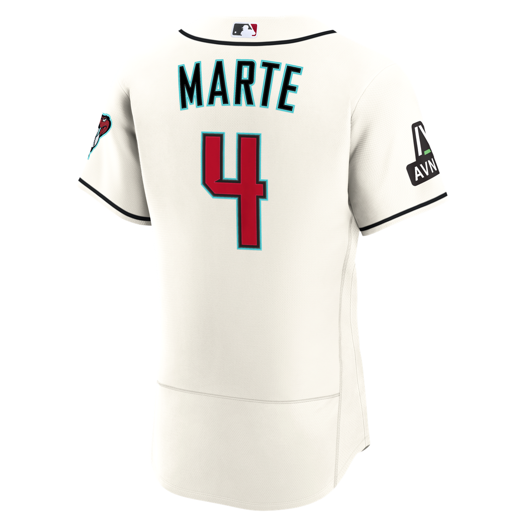 Ketel Marte Arizona Diamondbacks Home Authentic Sponsor Patch Jersey - Cream