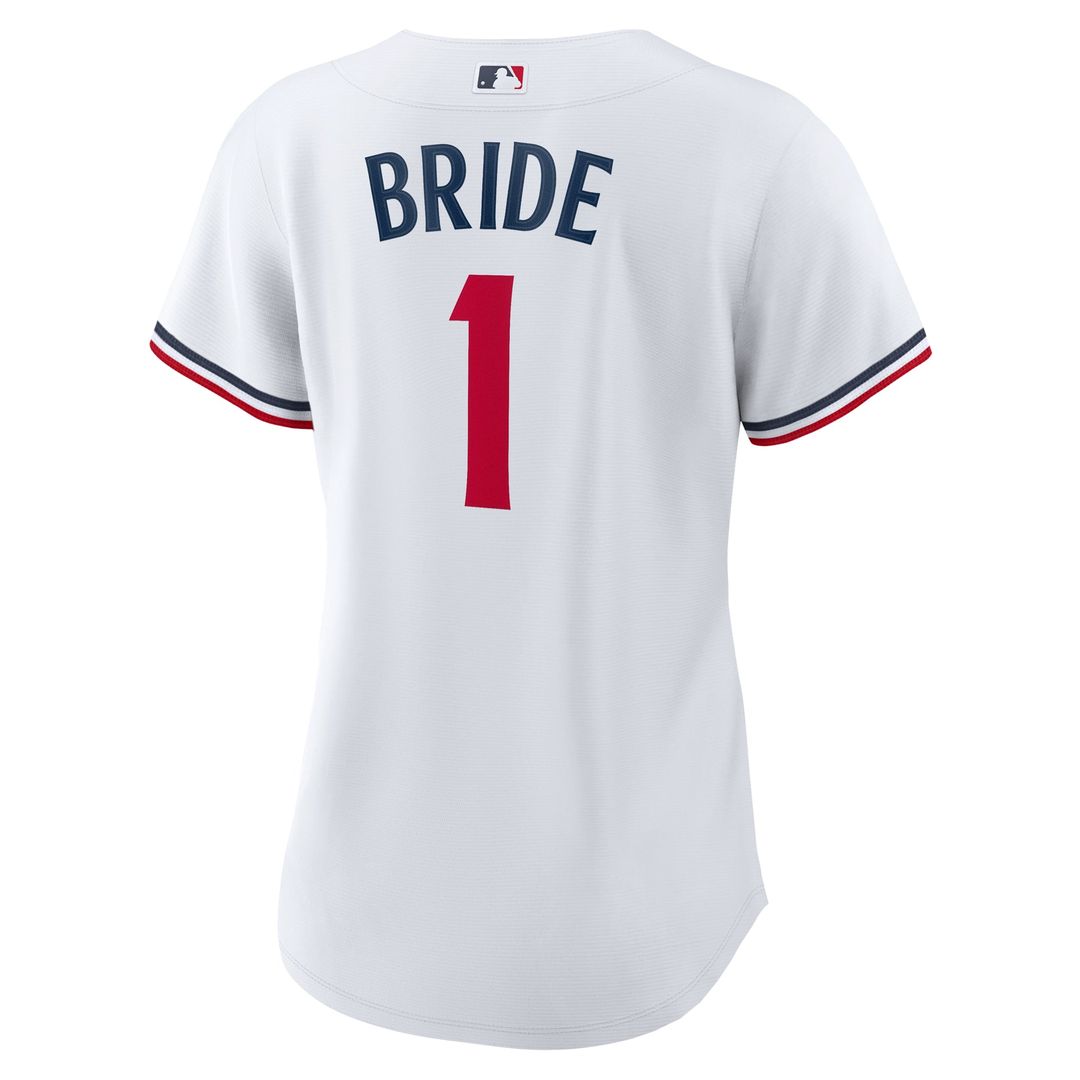 Minnesota Twins Women's #1 Bride Home Replica Jersey - White