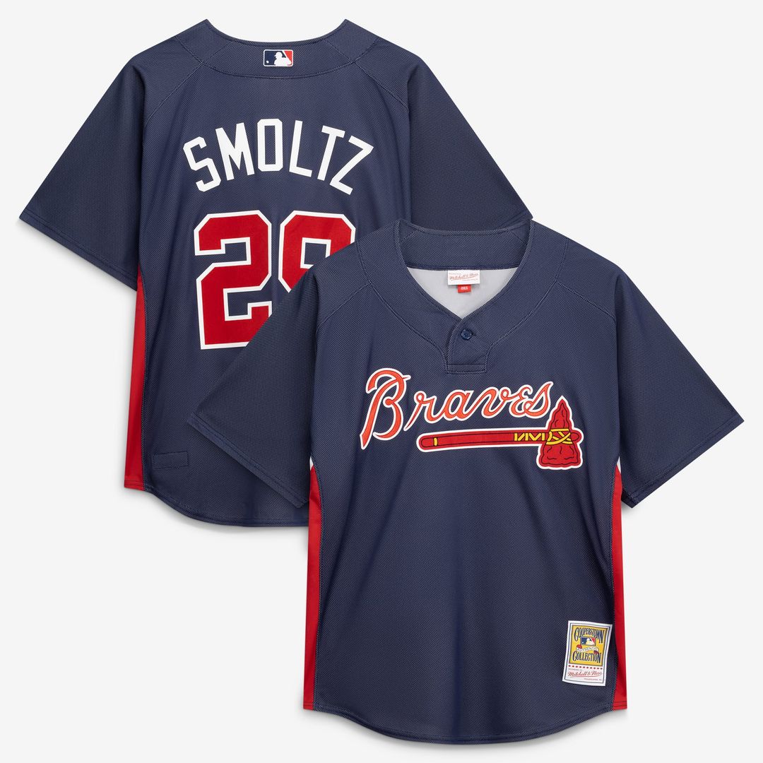 John Smoltz Atlanta Braves Authentic Batting Practice Jersey - Navy