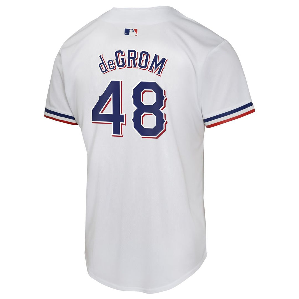 Jacob deGrom Texas Rangers Youth Home Game Player Jersey - White