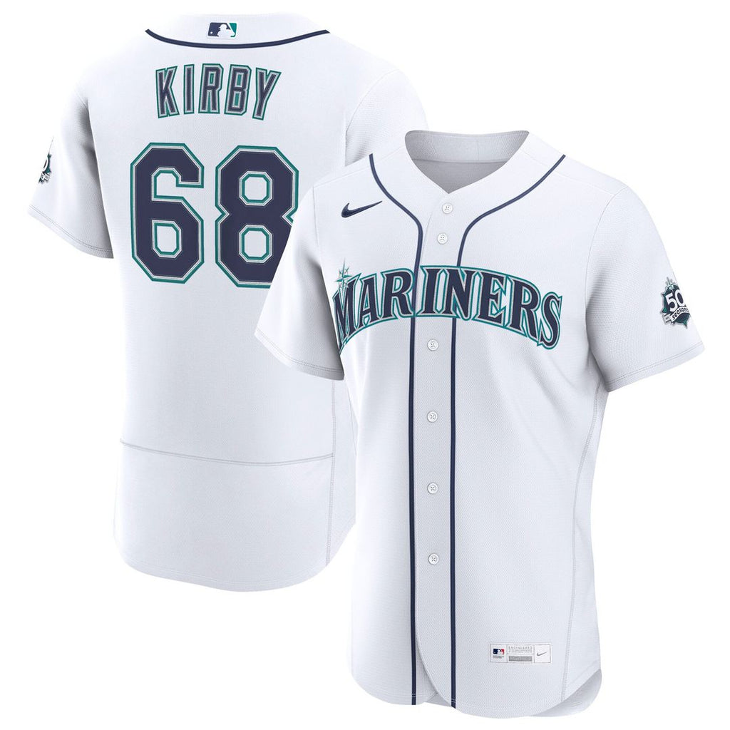 George Kirby Seattle Mariners Home 50th Season Authentic Jersey - White