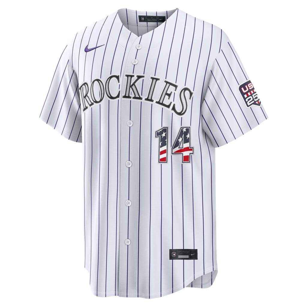 Fourth of July Colorado Rockies Ezequiel Tovar White USA 250 Stadium Jersey