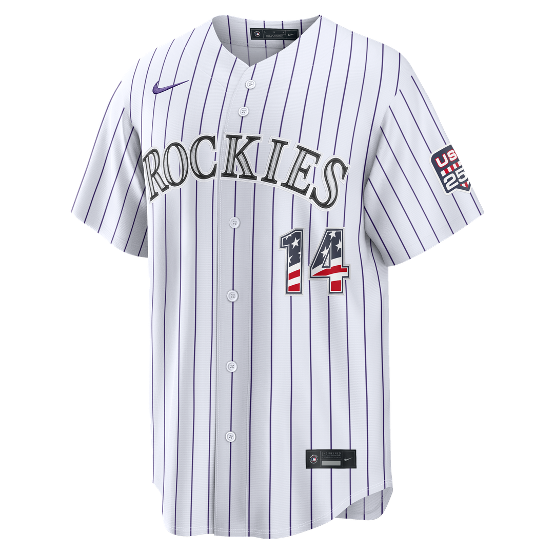 Fourth of July Colorado Rockies Ezequiel Tovar White USA 250 Stadium Jersey
