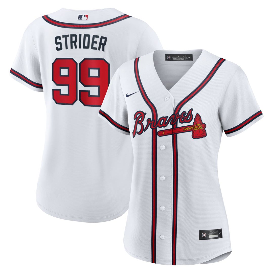 Spencer Strider Atlanta Braves Women's Home Replica Jersey - White