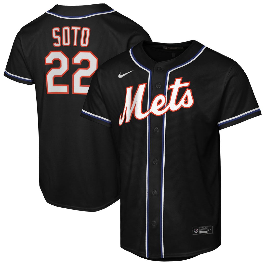 Juan Soto New York Mets Youth Fashion Replica Player Jersey - Black