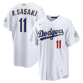 Roki Sasaki Los Angeles Dodgers 2026 Gold Collection Stadium Jersey - White