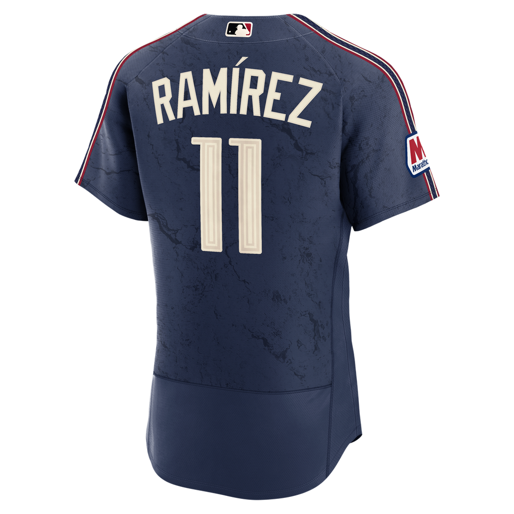 José Ramírez Cleveland Guardians City Connect Authentic Sponsor Patch Jersey - Navy