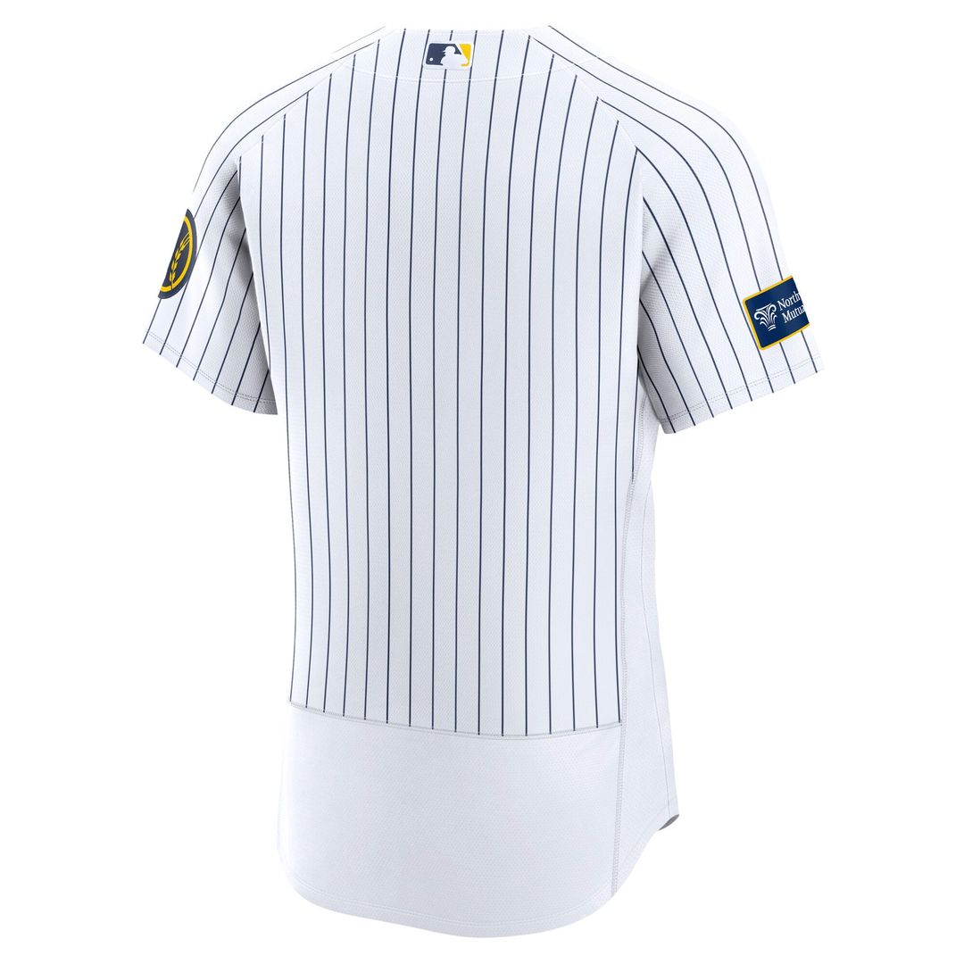 Milwaukee Brewers Alternate Sponsor Patch Authentic Jersey - White