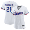 Jake Burger Texas Rangers Women's Home Replica Jersey - White