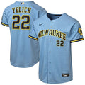 Christian Yelich Milwaukee Brewers Youth Road Stadium Jersey - Powder Blue