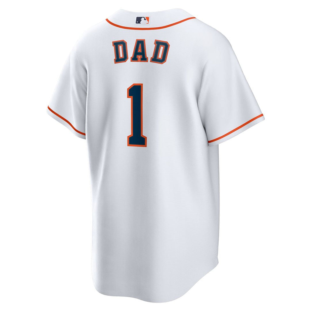 Houston Astros #1 Dad Home Replica Jersey - White