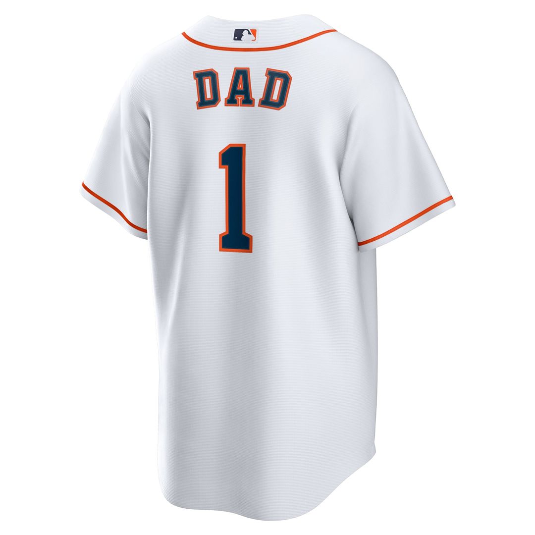 Houston Astros #1 Dad Home Replica Jersey - White