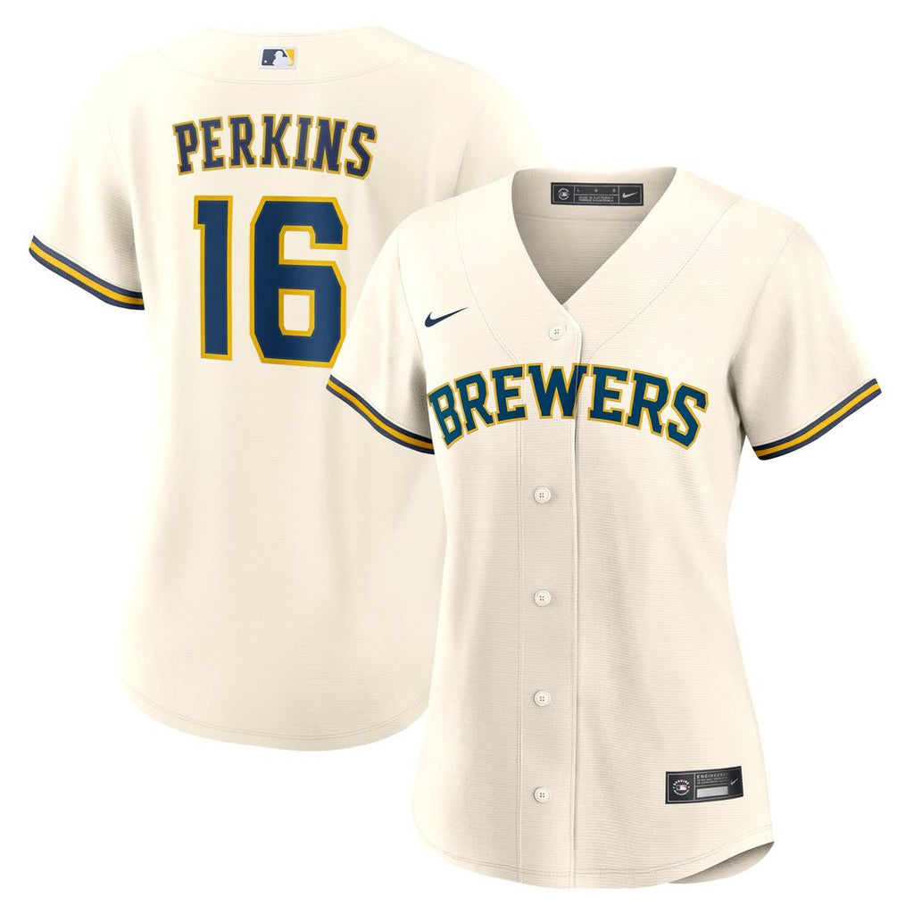 Blake Perkins Milwaukee Brewers Women's Home Replica Jersey - Cream