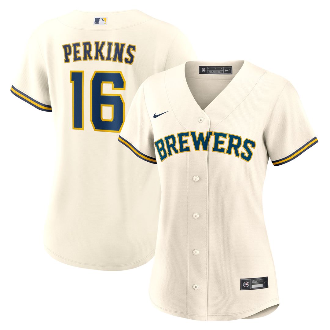 Blake Perkins Milwaukee Brewers Women's Home Replica Jersey - Cream