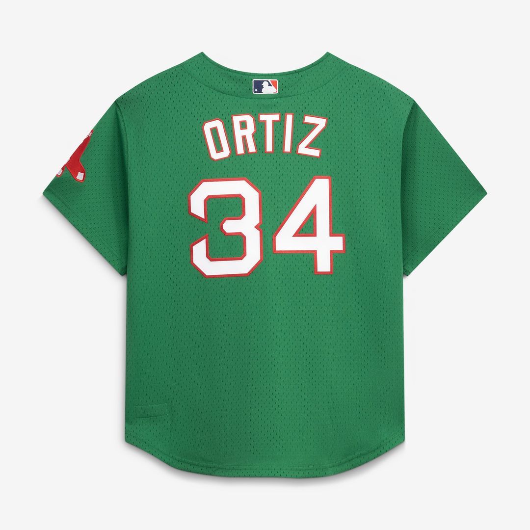 David Ortiz Boston Red Sox Cooperstown Collection Mesh Batting Practice Jersey - Kelly Green