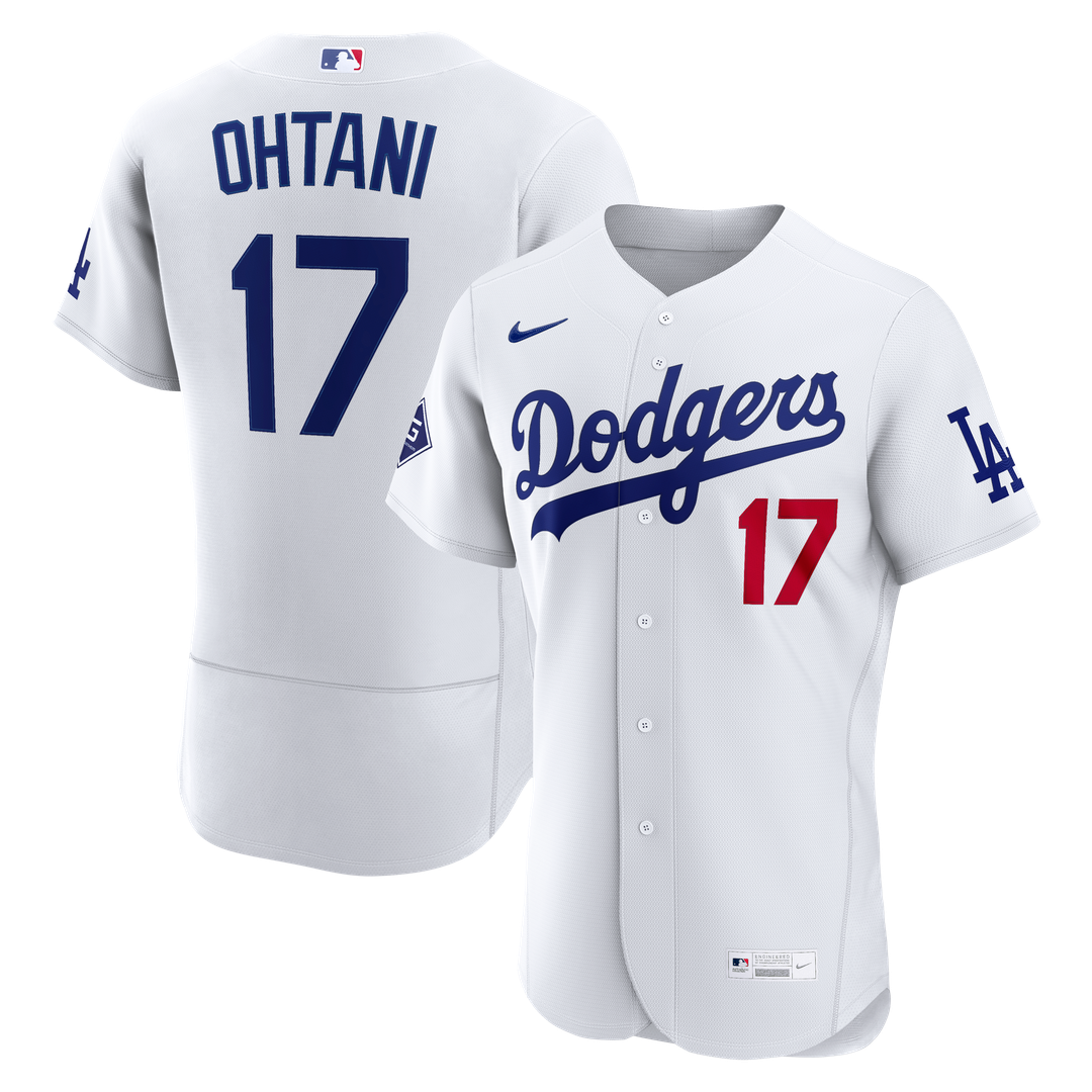 Shohei Ohtani Los Angeles Dodgers Home Authentic Sponsor Patch Jersey - White