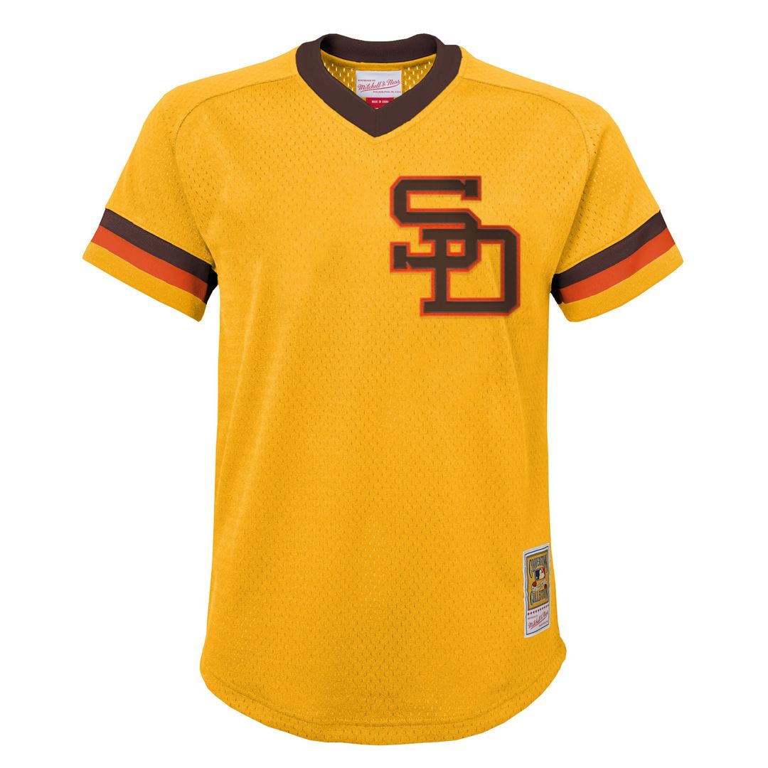 Tony Gwynn San Diego Padres Youth Cooperstown Collection Mesh Batting Practice Jersey - Gold