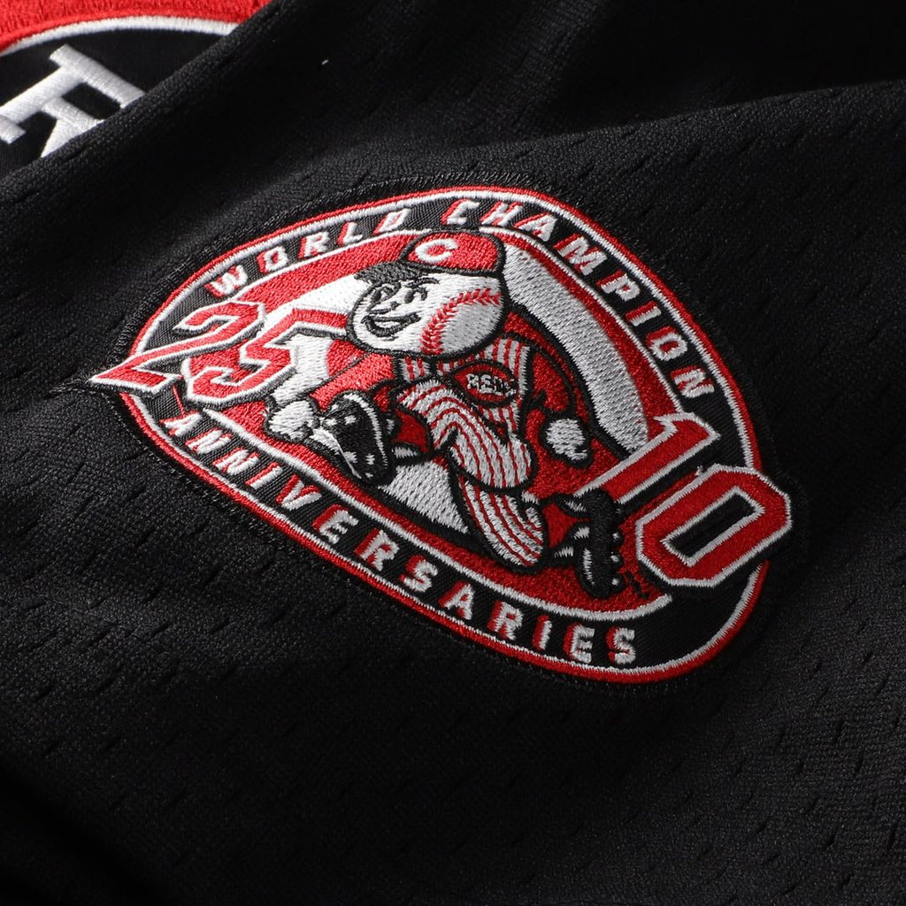 Ken Griffey Jr. Cincinnati Reds Cooperstown Collection Mesh Batting Practice Button - Up Jersey - Black