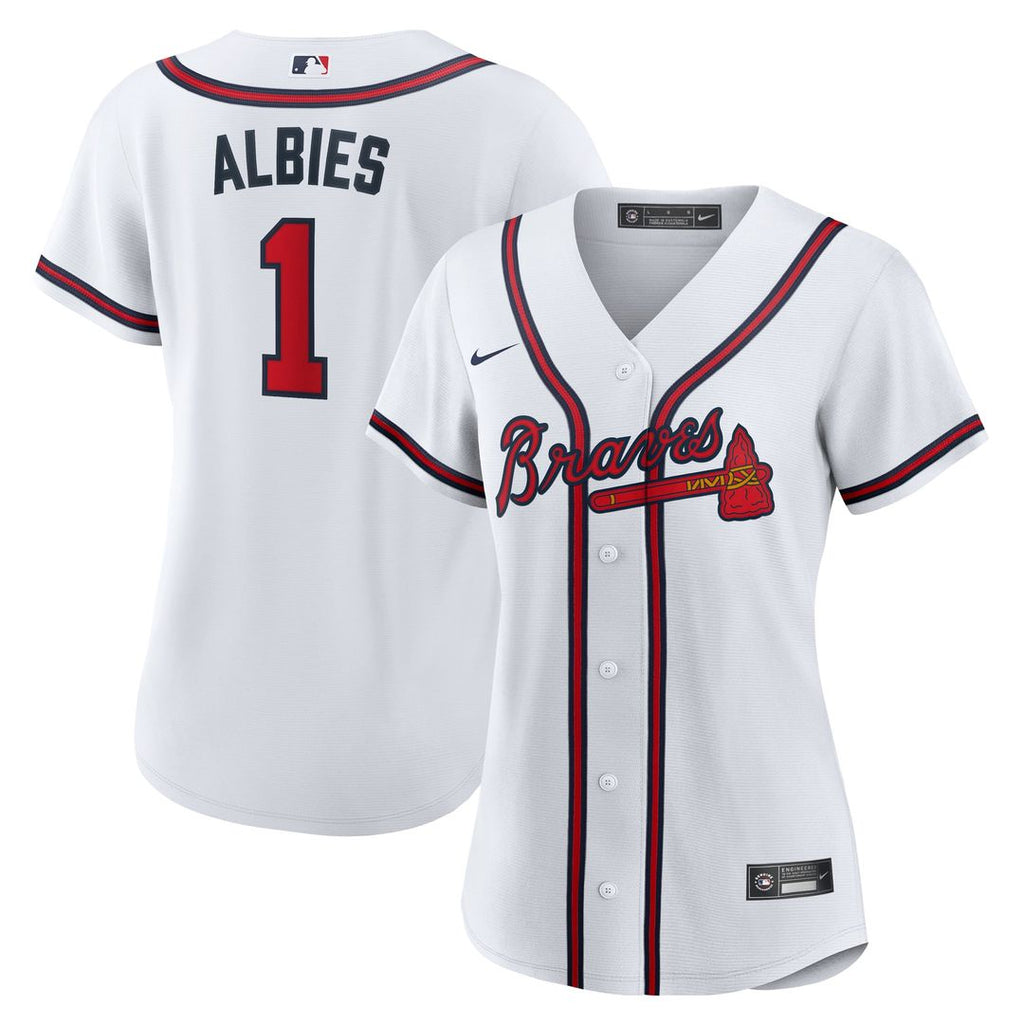 Ozzie Albies Atlanta Braves Women's Home Replica Jersey - White