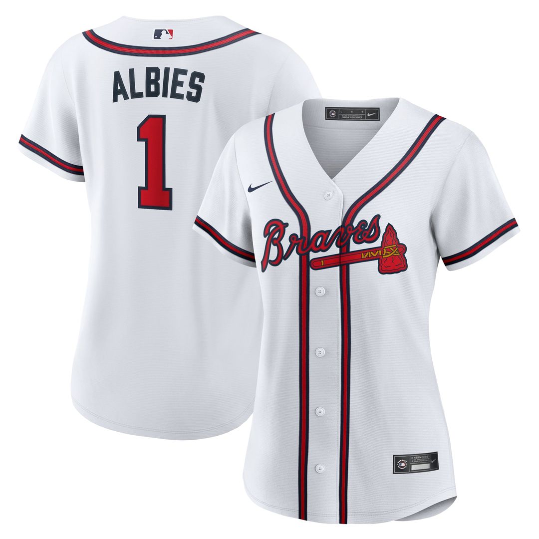 Ozzie Albies Atlanta Braves Women's Home Replica Jersey - White