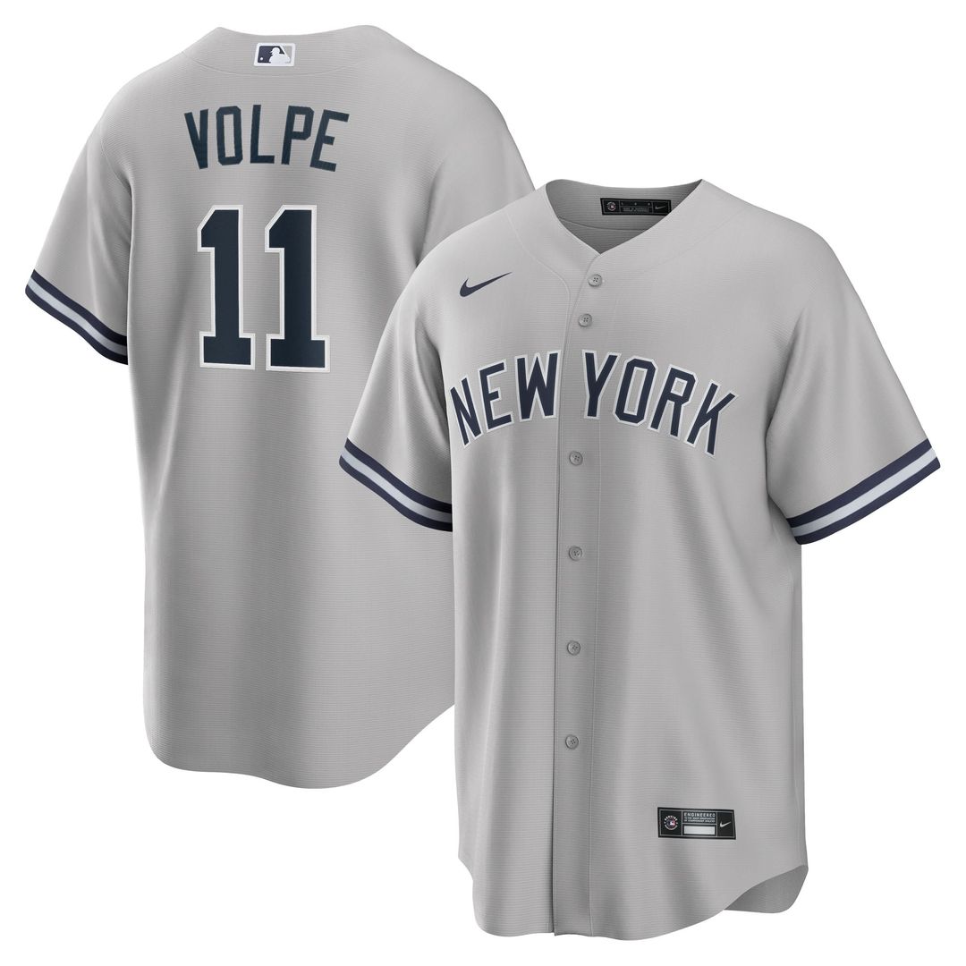 Anthony Volpe New York Yankees Road Replica Jersey - Gray