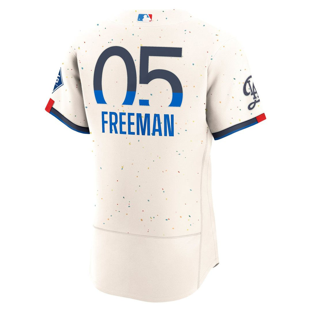 Freddie Freeman Los Angeles Dodgers City Connect Authentic Sponsor Patch Jersey - Cream