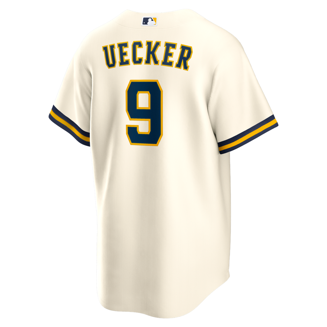Bob Uecker Milwaukee Brewers Home Retired Player Replica Jersey - Cream