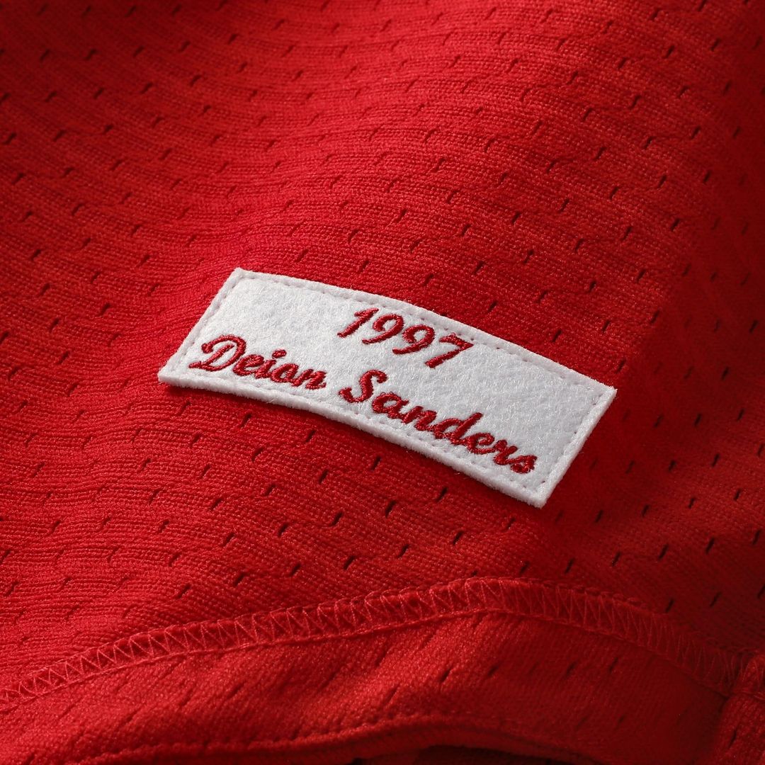 Deion Sanders Cincinnati Reds Cooperstown Mesh Batting Practice Button - Up Jersey - Red