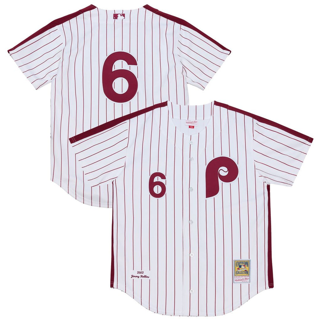 Jimmy Rollins Philadelphia Phillies 2003 Cooperstown Collection Authentic Jersey - White