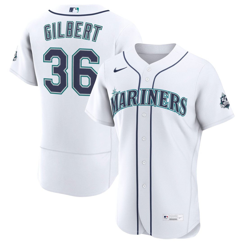 Logan Gilbert Seattle Mariners Home 50th Season Authentic Jersey - White