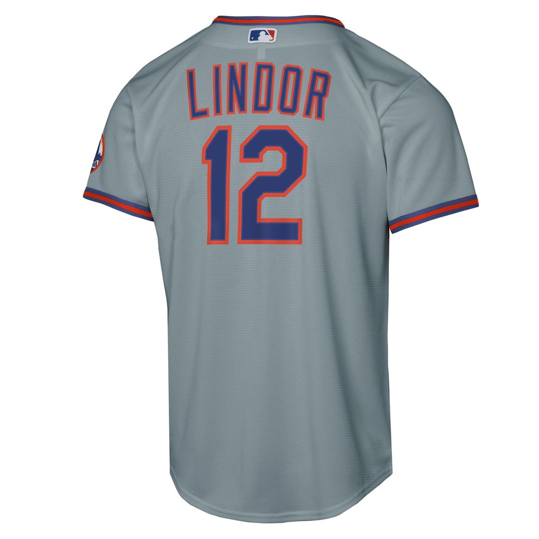 Francisco Lindor New York Mets Youth Road Stadium Jersey - Gray