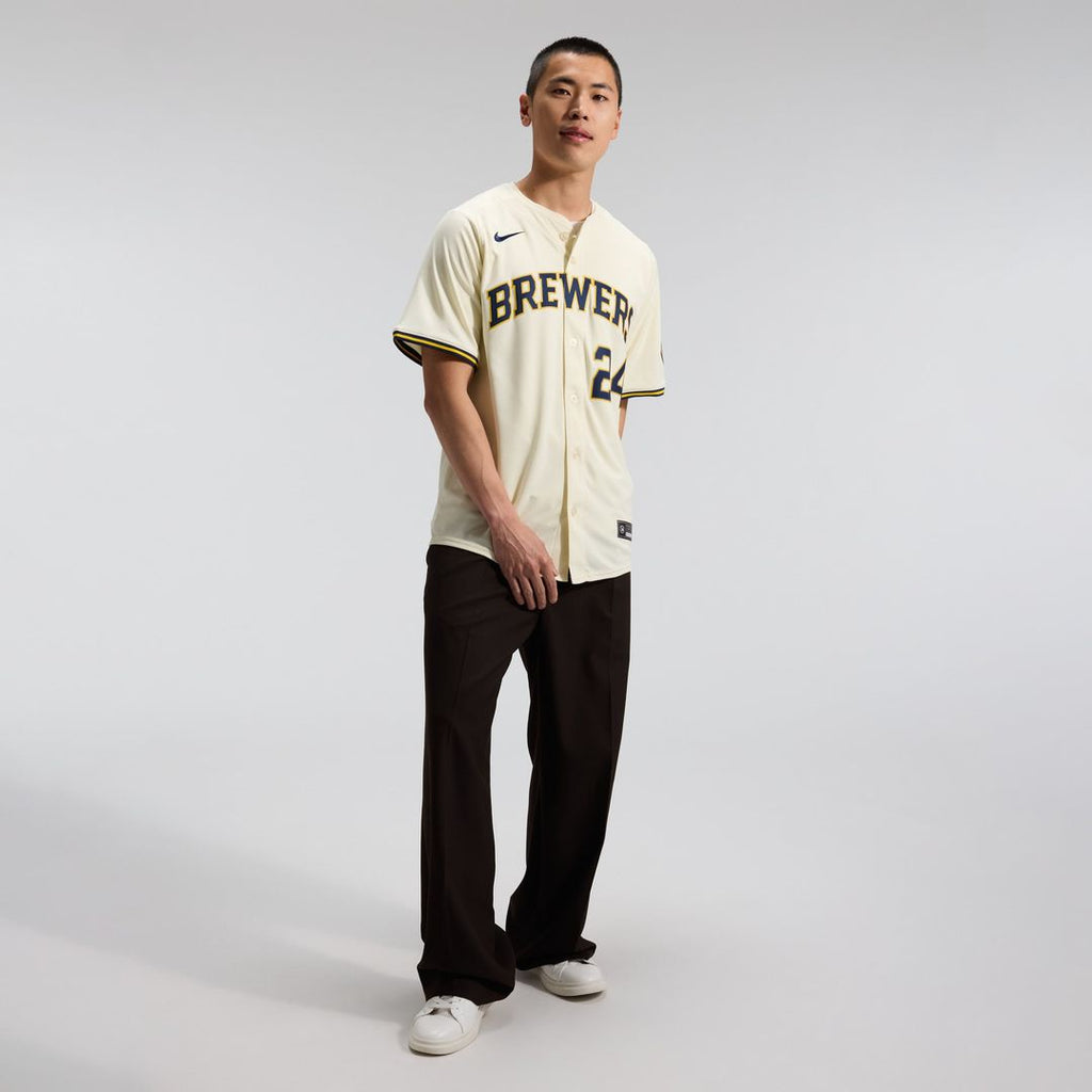 William Contreras Milwaukee Brewers Home Limited Player Jersey - Cream