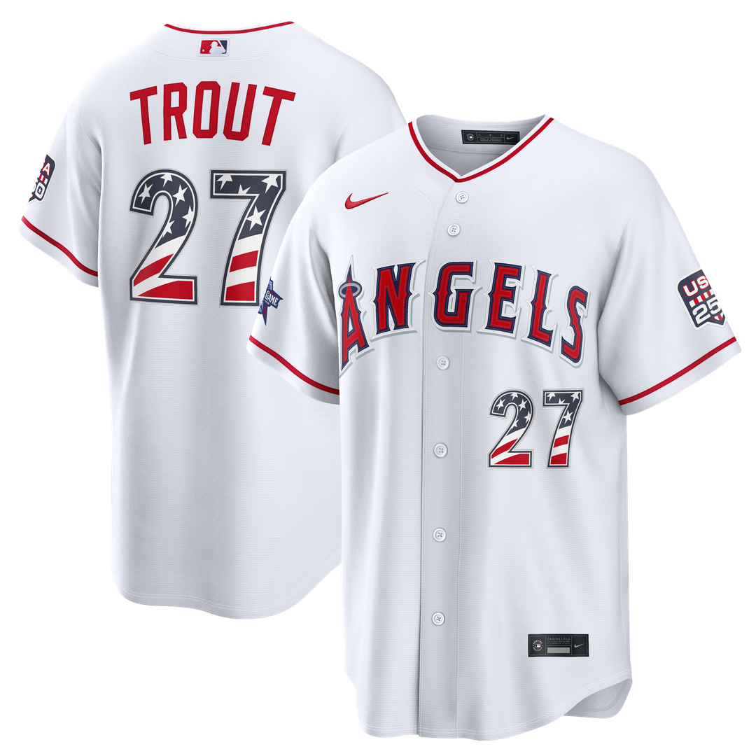 2026 All - Star Edition Stars & Stripes Los Angeles Angels Mike Trout White Stadium Jersey