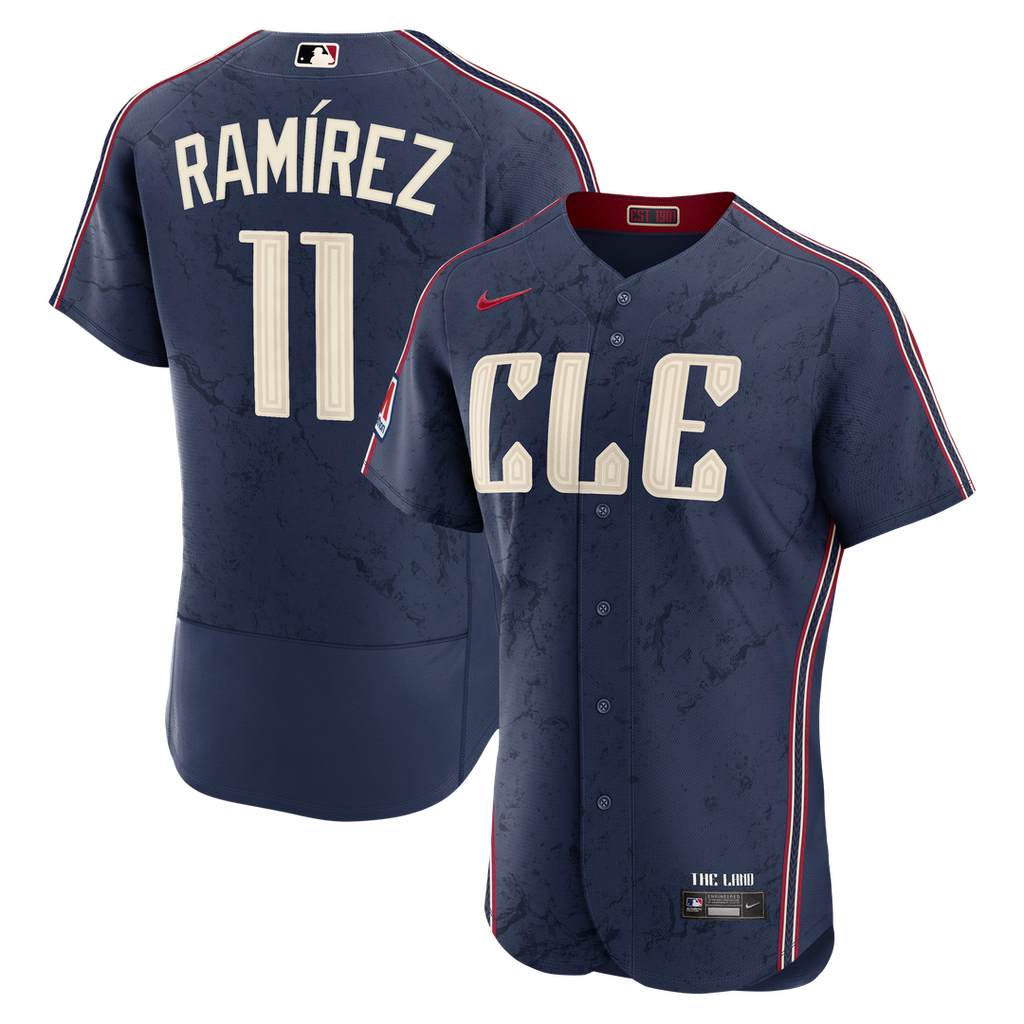 José Ramírez Cleveland Guardians City Connect Authentic Sponsor Patch Jersey - Navy